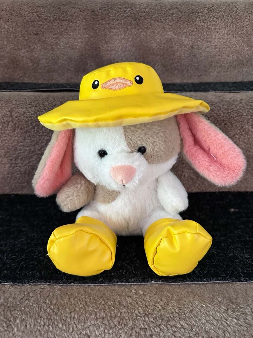 Holiday Home Spring Raindrop Bunny with Yellow Rain Hat and Boots Stuffed Animal